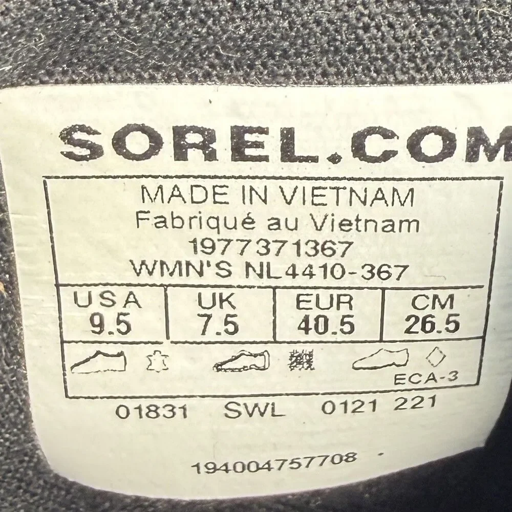 SOREL Women's Lennox NL4410-367 Grey Suede Lug Waterproof Combat Boots Size 9.5